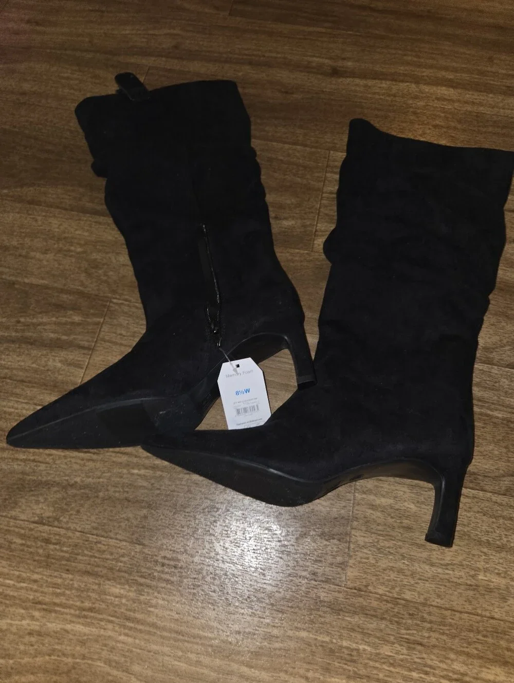Time and Tru Black Slouchy Over-the-Knee Pointed Toe Boots
